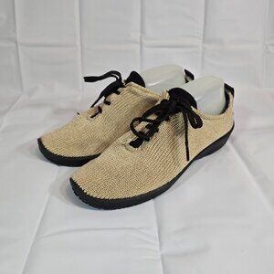 Arcopedico Knit Sneakers Women Size 9.5 US 41 EU Lace Up Comfort Beige Casual